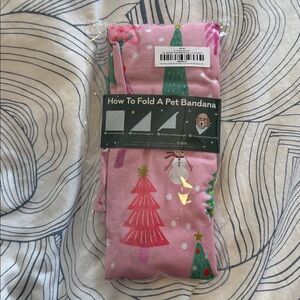 Little Sleepies Pink Christmas Pet Bandana